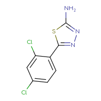 Chemical structure of 5-(2,4-dichlorophenyl)-1,3,4-thiadiazol-2-amine - CSSB00000187684