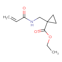 Chemical structure of ethyl 1-[(prop-2-enamido)methyl]cyclopropane-1-carboxylate - CSSB01991186822