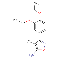 Chemical structure of 3-(3,4-diethoxyphenyl)-4-methyl-1,2-oxazol-5-amine - CSSB00020652243