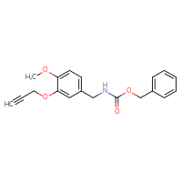 Chemical structure of benzyl N-{[4-methoxy-3-(prop-2-yn-1-yloxy)phenyl]methyl}carbamate - CSSB02302448376