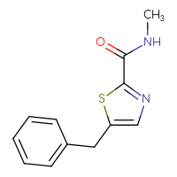 Chemical structure of 5-benzyl-N-methyl-1,3-thiazole-2-carboxamide - CSSB02283621300
