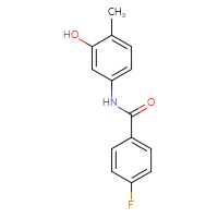 Chemical structure of 4-fluoro-N-(3-hydroxy-4-methylphenyl)benzamide - CSSB00003564954