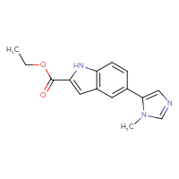 Chemical structure of ethyl 5-(1-methyl-1H-imidazol-5-yl)-1H-indole-2-carboxylate - CSSB06592665174