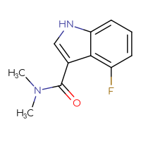 Chemical structure of 4-fluoro-N,N-dimethyl-1H-indole-3-carboxamide - CSSB01991606934