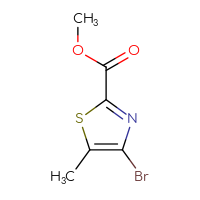 Chemical structure of methyl 4-bromo-5-methyl-1,3-thiazole-2-carboxylate - CSSB00020723524