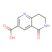 Chemical structure of 5-oxo-5,6,7,8-tetrahydro-1,6-naphthyridine-3-carboxylic acid - CSSB00010896248