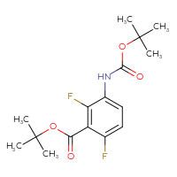 Chemical structure of tert-butyl 3-{[(tert-butoxy)carbonyl]amino}-2,6-difluorobenzoate - CSSB02143275446