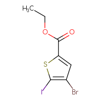 Chemical structure of ethyl 4-bromo-5-iodothiophene-2-carboxylate - CSSB00153813134