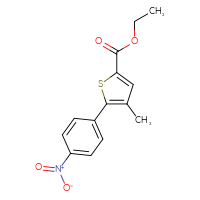 Chemical structure of ethyl 4-methyl-5-(4-nitrophenyl)thiophene-2-carboxylate - CSSB14823756218