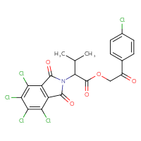 Chemical structure of 2-(4-chlorophenyl)-2-oxoethyl 3-methyl-2-(4,5,6,7-tetrachloro-1,3-dioxo-2,3-dihydro-1H-isoindol-2-yl)butanoate - CSSB00121686013