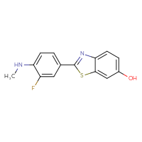 Chemical structure of 2-[3-fluoro-4-(methylamino)phenyl]-1,3-benzothiazol-6-ol - CSSB00159265656