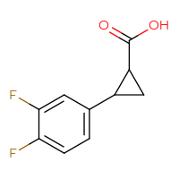 Chemical structure of 2-(3,4-difluorophenyl)cyclopropane-1-carboxylic acid - CSSB00000754063