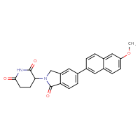 Chemical structure of 3-[5-(6-methoxynaphthalen-2-yl)-1-oxo-2,3-dihydro-1H-isoindol-2-yl]piperidine-2,6-dione - CSSB03533606567