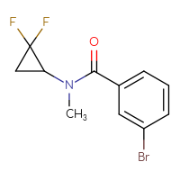 Chemical structure of 3-bromo-N-(2,2-difluorocyclopropyl)-N-methylbenzamide - CSSB06433696380