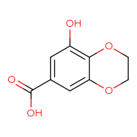 Chemical structure of 8-hydroxy-2,3-dihydro-1,4-benzodioxine-6-carboxylic acid - CSSB00010980149