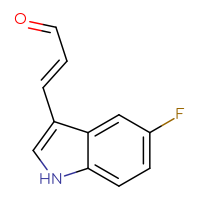 Chemical structure of (2E)-3-(5-fluoro-1H-indol-3-yl)prop-2-enal - CSSB00016295375