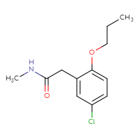 Chemical structure of 2-(5-chloro-2-propoxyphenyl)-N-methylacetamide - CSSB07044704243