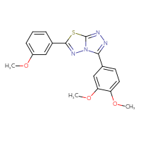 Chemical structure of 3-(3,4-dimethoxyphenyl)-6-(3-methoxyphenyl)-[1,2,4]triazolo[3,4-b][1,3,4]thiadiazole - CSSB00121624198
