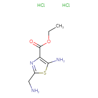Chemical structure of ethyl 5-amino-2-(aminomethyl)-1,3-thiazole-4-carboxylate dihydrochloride - CSSB00103148815