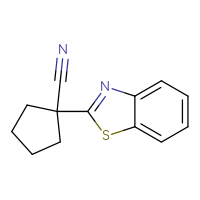 Chemical structure of 1-(1,3-benzothiazol-2-yl)cyclopentane-1-carbonitrile - CSSB00007568248
