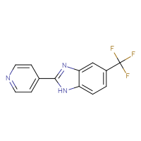 Chemical structure of 2-(pyridin-4-yl)-5-(trifluoromethyl)-1H-1,3-benzodiazole - CSSB00035010626