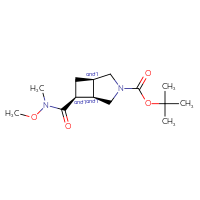 Chemical structure of rac-tert-butyl (1R,5R,6S)-6-[methoxy(methyl)carbamoyl]-3-azabicyclo[3.2.0]heptane-3-carboxylate - CSSB21291563376