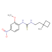 Chemical structure of 1-(2-methoxy-4-nitrophenyl)-3-[2-(1-methylcyclobutyl)ethyl]thiourea - CSSB21432495269