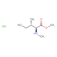 Chemical structure of methyl (2S,3S)-3-methyl-2-(methylamino)pentanoate hydrochloride - CSSB00025714652