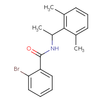 Chemical structure of 2-bromo-N-[1-(2,6-dimethylphenyl)ethyl]benzamide - CSSB01832673747