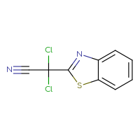 Chemical structure of 2-(1,3-benzothiazol-2-yl)-2,2-dichloroacetonitrile - CSSB00000024801
