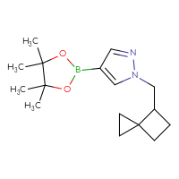 Chemical structure of 1-({spiro[2.3]hexan-4-yl}methyl)-4-(4,4,5,5-tetramethyl-1,3,2-dioxaborolan-2-yl)-1H-pyrazole - CSSB06770295945