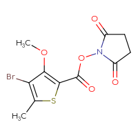 Chemical structure of 2,5-dioxopyrrolidin-1-yl 4-bromo-3-methoxy-5-methylthiophene-2-carboxylate - CSSB20269714458