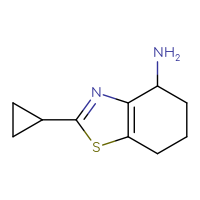 Chemical structure of 2-cyclopropyl-4,5,6,7-tetrahydro-1,3-benzothiazol-4-amine - CSSB00012175061