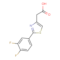 Chemical structure of 2-[2-(3,4-difluorophenyl)-1,3-thiazol-4-yl]acetic acid - CSSB00000360488