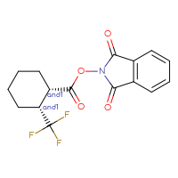 Chemical structure of rac-1,3-dioxo-2,3-dihydro-1H-isoindol-2-yl (1R,2S)-2-(trifluoromethyl)cyclohexane-1-carboxylate - CSSB02125422628