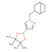 Chemical structure of 1-({bicyclo[2.2.2]octan-2-yl}methyl)-4-(4,4,5,5-tetramethyl-1,3,2-dioxaborolan-2-yl)-1H-pyrazole - CSSB00022283863