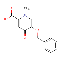 Chemical structure of 5-(benzyloxy)-1-methyl-4-oxo-1,4-dihydropyridine-2-carboxylic acid - CSSB00012344133