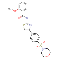 Chemical structure of 2-methoxy-N-{4-[4-(morpholine-4-sulfonyl)phenyl]-1,3-thiazol-2-yl}benzamide - CSSB00121705366