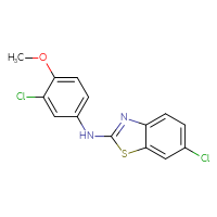 Chemical structure of 6-chloro-N-(3-chloro-4-methoxyphenyl)-1,3-benzothiazol-2-amine - CSSB00020652182