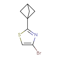Chemical structure of 2-{bicyclo[1.1.1]pentan-1-yl}-4-bromo-1,3-thiazole - CSSB06358980029