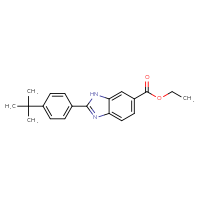 Chemical structure of ethyl 2-(4-tert-butylphenyl)-1H-1,3-benzodiazole-6-carboxylate - CSSB00103164884