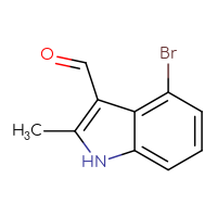 Chemical structure of 4-bromo-2-methyl-1H-indole-3-carbaldehyde - CSSB00010778182