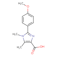 Chemical structure of 2-(4-methoxyphenyl)-1,5-dimethyl-1H-imidazole-4-carboxylic acid - CSSB02169489342