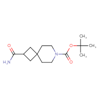 Chemical structure of tert-butyl 2-carbamoyl-7-azaspiro[3.5]nonane-7-carboxylate - CSSB00049079630