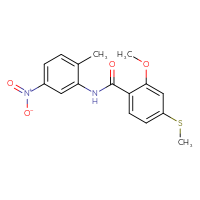 Chemical structure of 2-methoxy-N-(2-methyl-5-nitrophenyl)-4-(methylsulfanyl)benzamide - CSSB00121705955