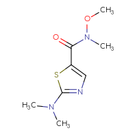 Chemical structure of 2-(dimethylamino)-N-methoxy-N-methyl-1,3-thiazole-5-carboxamide - CSSB03551669222