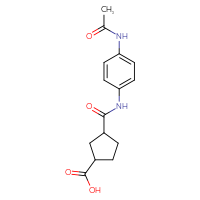 Chemical structure of 3-[(4-acetamidophenyl)carbamoyl]cyclopentane-1-carboxylic acid - CSSB00121608799