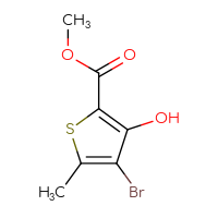 Chemical structure of methyl 4-bromo-3-hydroxy-5-methylthiophene-2-carboxylate - CSSB00000763392