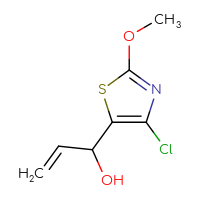 Chemical structure of 1-(4-chloro-2-methoxy-1,3-thiazol-5-yl)prop-2-en-1-ol - CSSB00112024505