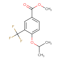 Chemical structure of methyl 4-(propan-2-yloxy)-3-(trifluoromethyl)benzoate - CSSB06256080492